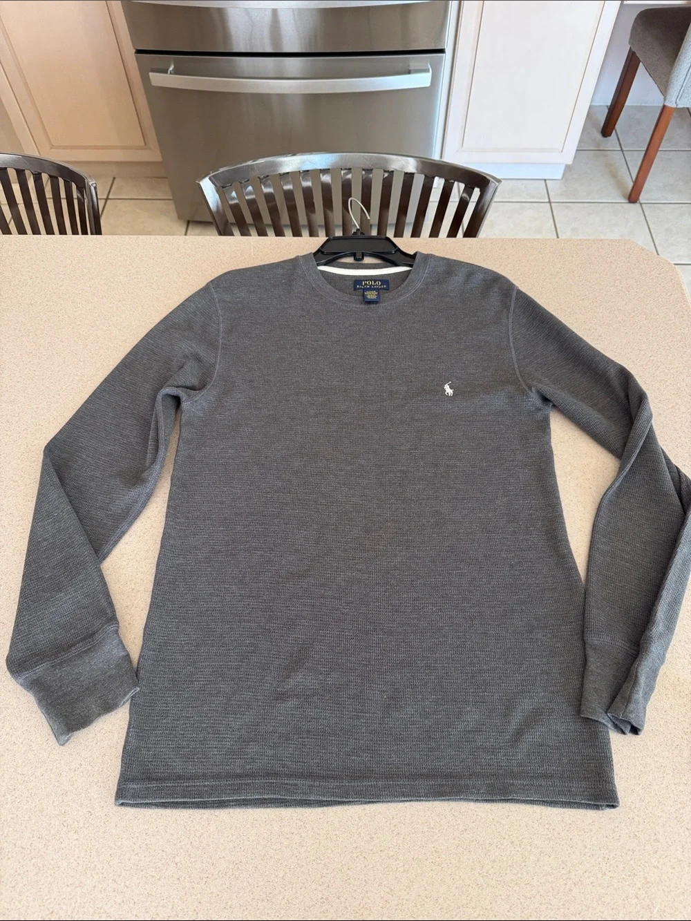 Polo by Ralph Lauren Dark Gray Crewneck Sweater with Embroidered Pony